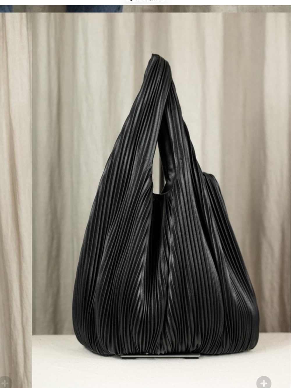 Nanushka Jo Pleated Vegan Leather Shoulder Bag